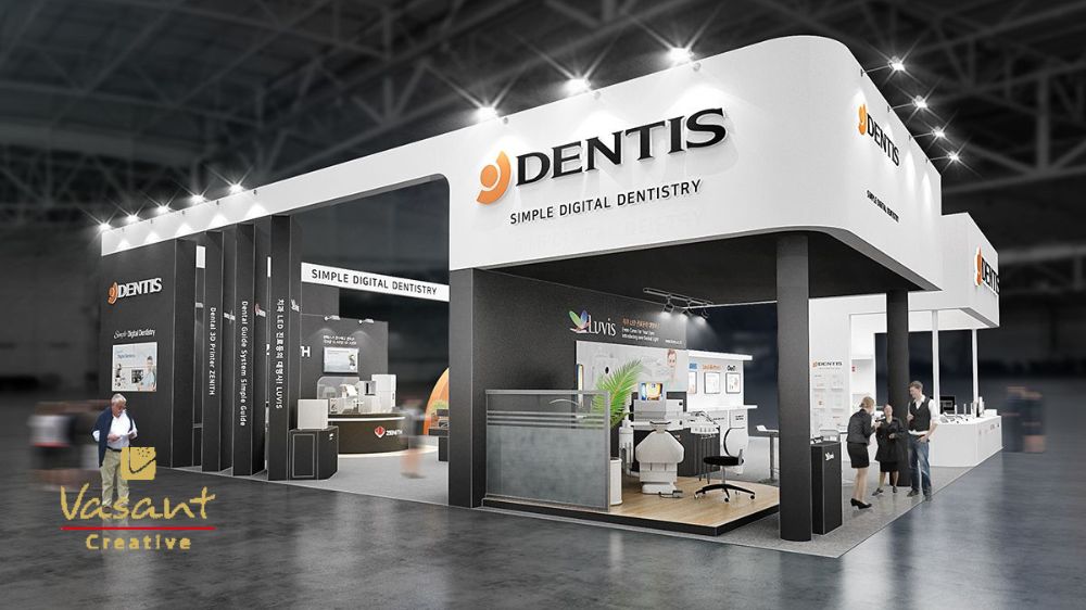 Dentis booth emphasizing simple digital dentistry solutions.