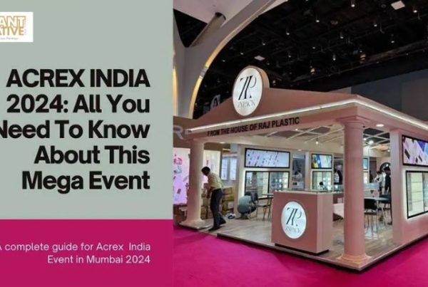 Exhibition space at ACREX India 2024 featuring modern displays.