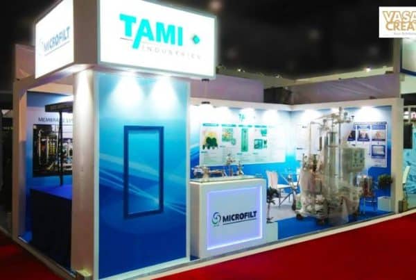 Display of microfiltration technology at TAMI Industries booth.