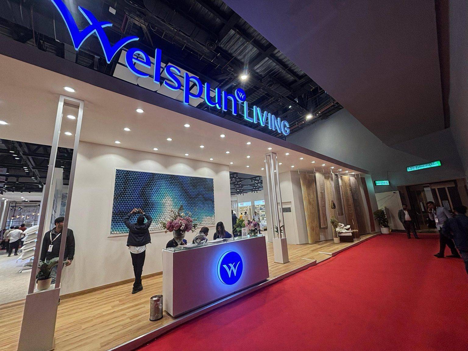 759 sqm Welspun pavilion at Bharat Tex, New Delhi — planned, designed and built by Vasant Creative