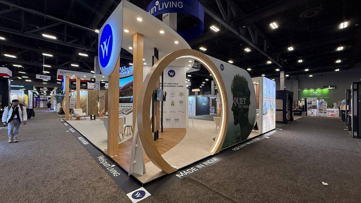 Welspun booth at TISE Las Vegas — exhibition stand by Vasant Creative